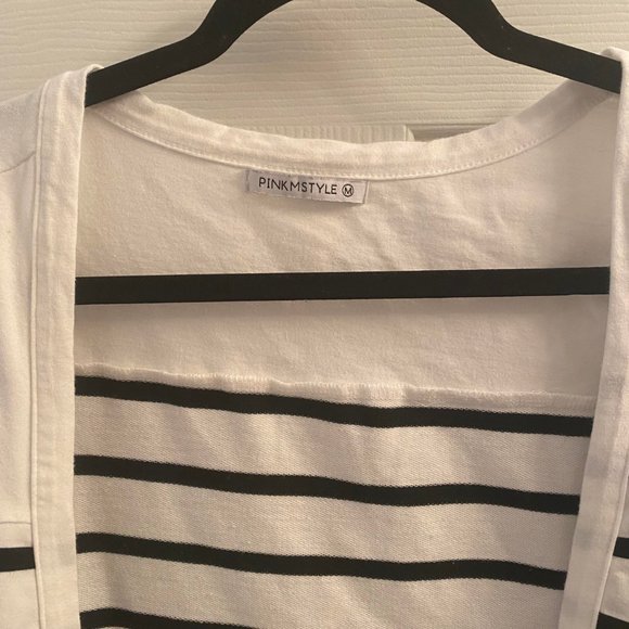 Black/White Stripe Cardigan - Picture 2 of 2